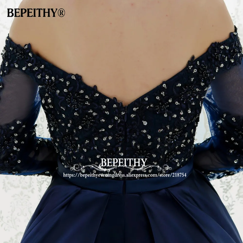 Изящное вечернее платье с длинными рукавами vestido de festa Longo, бальное платье с бисером, кружевные платья для выпускного вечера Robe De Soiree