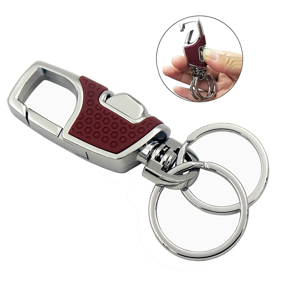 2 Rings Car Keychain Buckle Zinc Alloy Holder Heavy Duty Never Rust Gift Auto Accessories Styling Men And Women | Автомобили и