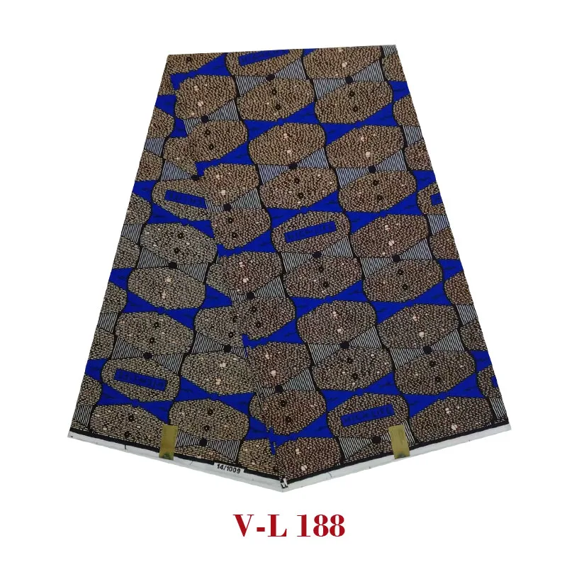 

2019 Excellent design veritable ankara real cotton wax African printed fabric high quality woven ankara block wax V-L 188