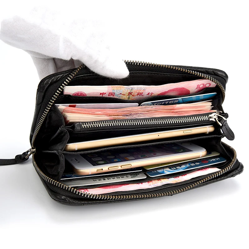 Из натуральной коровьей кожи Для мужчин бумажник сцепления телефон сумка