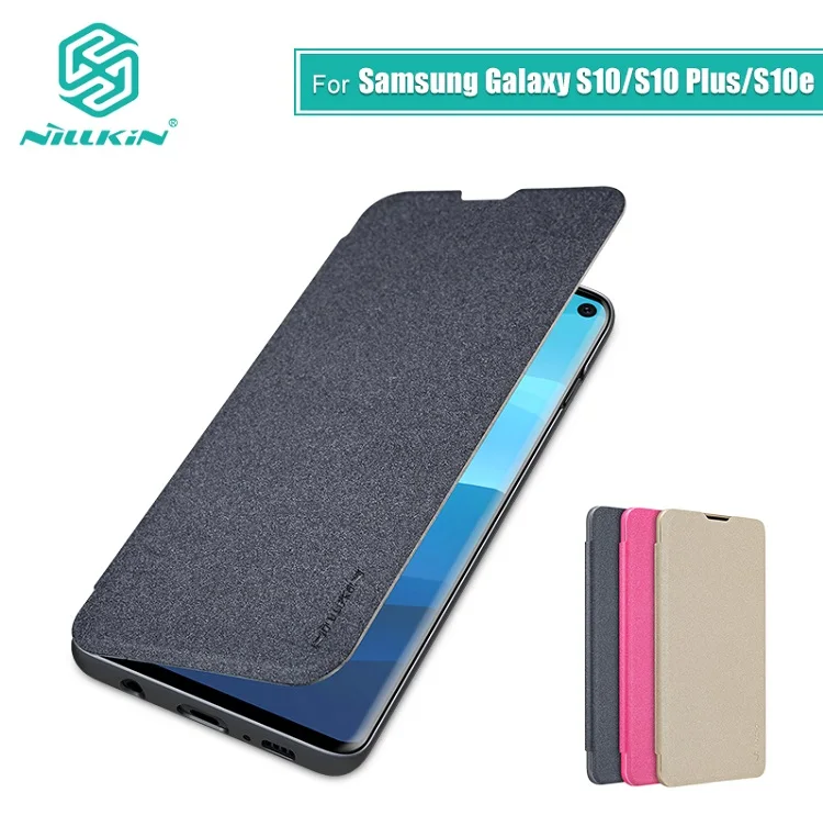 Чехол для samsung Galaxy S10 Plus/S10E/S10, чехол NILLKIN с блестящей откидной крышкой, жесткий чехол для телефона S10 S10+, чехол для телефона - Цвет: Grey