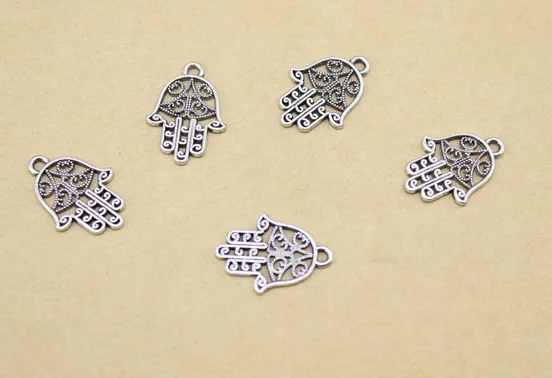 30 штук пакет оптом 21*15 мм Подвески в виде руки хамсы Каббала амулеты еврейские