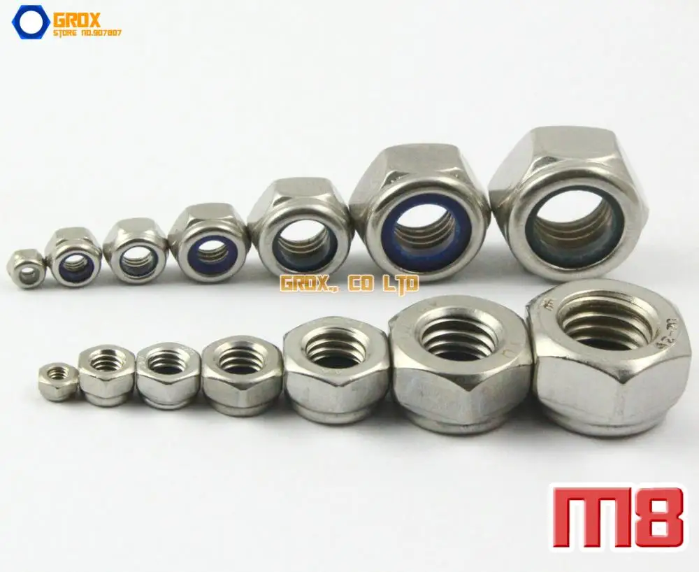 

50 шт., шестигранная гайка из нержавеющей стали M8 316