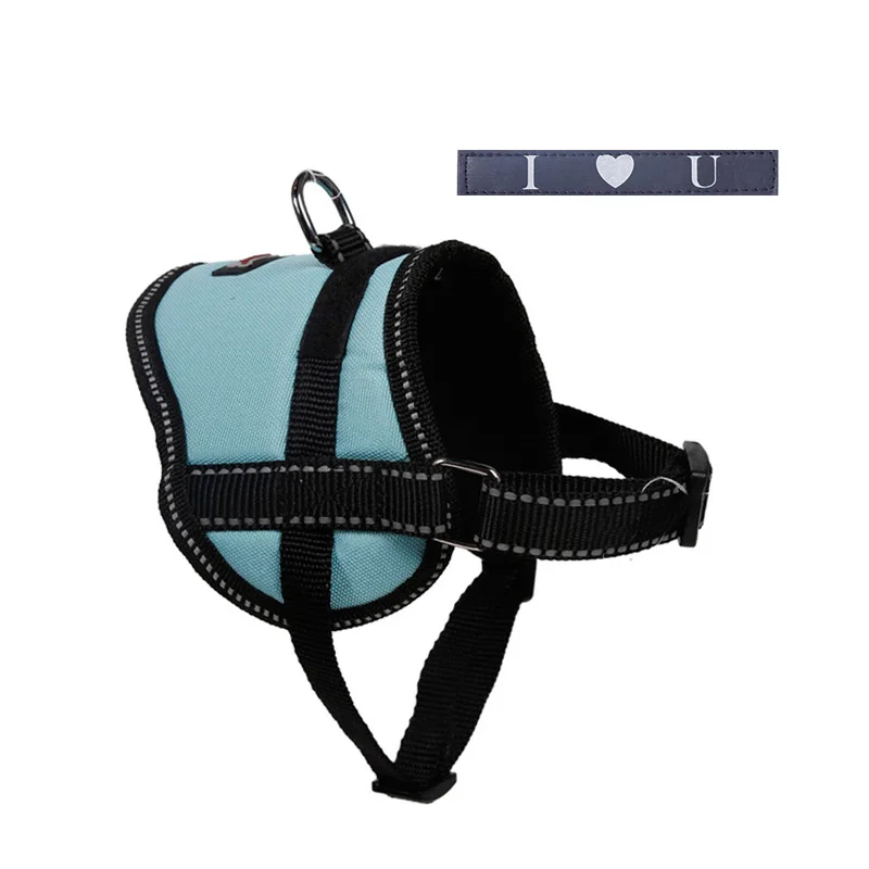 Blue (with sticker) Милые собаки ошейники и сбруя-жилет грудь с поводком Набор домашних животных магазин светоотражающие Аксессуары для собак arnes perro mascotas acessorios - Цвет: Blue (with sticker)