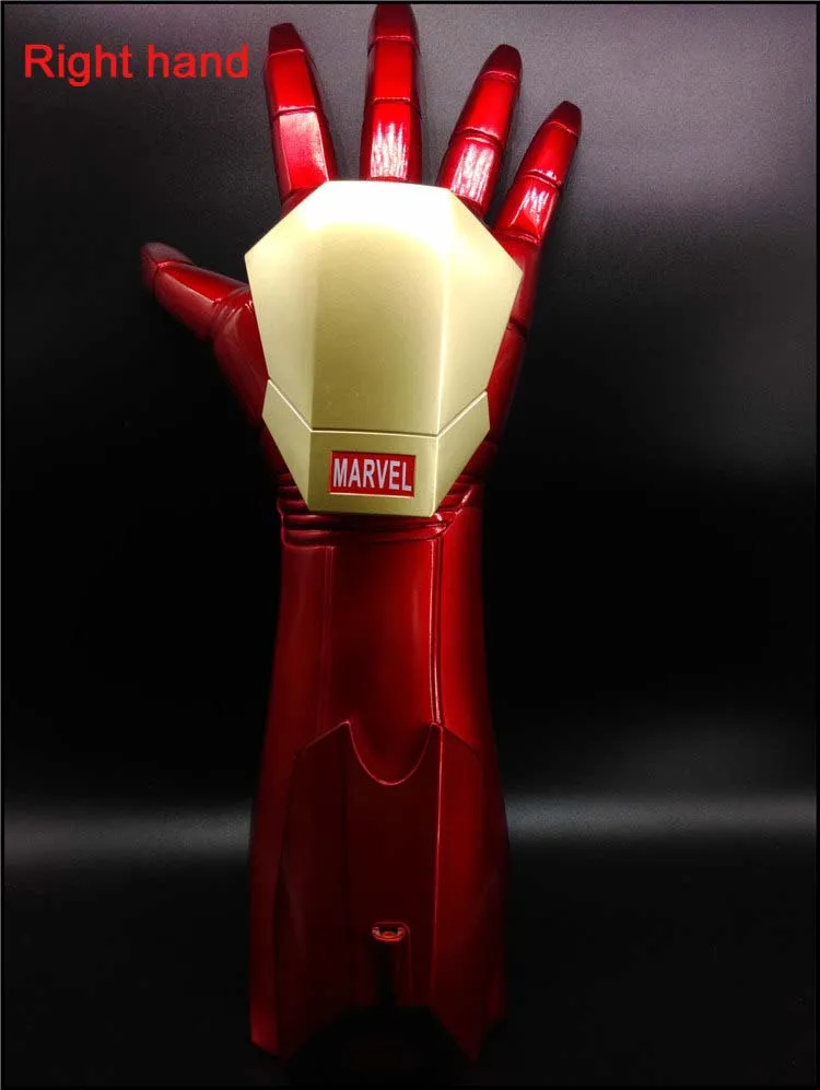 Right hand Glove 1/1 перчатки Железного человека, перчатки для косплея, перчатки Железного человека, светодиодный светильник, инфракрасная пуля, фигурка железного человека, экшн-игрушка для взрослых, перчатки - Цвет: Right hand Glove