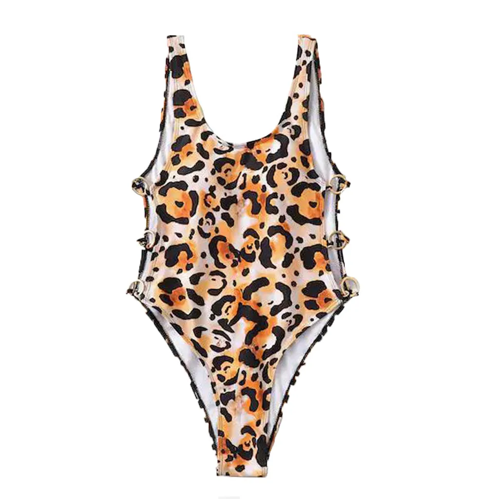 2019 summer Sexy Women Leopard One-Piece Bikini Push-Up Pad Swimwear Swimsuit Beachwear Bathing Suits Bodysuit Monokini | Спорт и