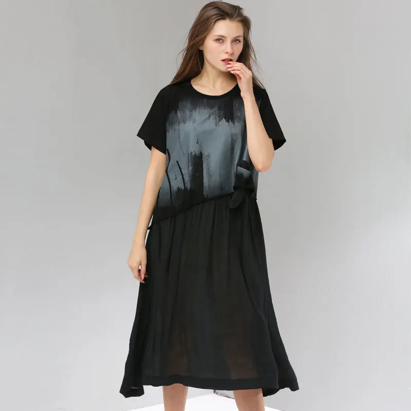 Новое модное женское Повседневное платье трапециевидной формы 2019 шифоновое