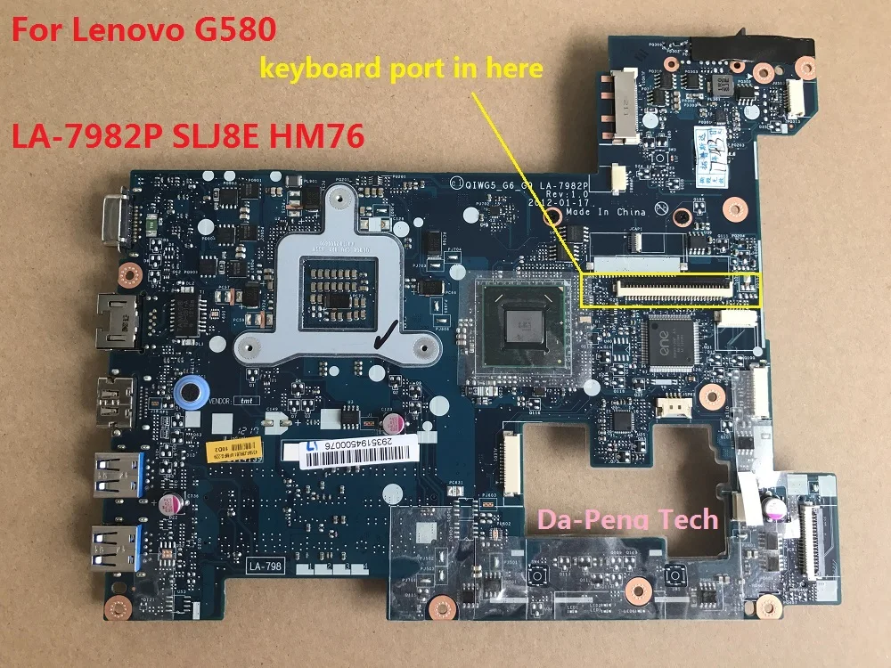 KEFU LA 7982P REV: 1 0 QIWG5 _ G6_G9 для lenovo G580 ноутбук ПК материнская плата 100% протестирована|rev