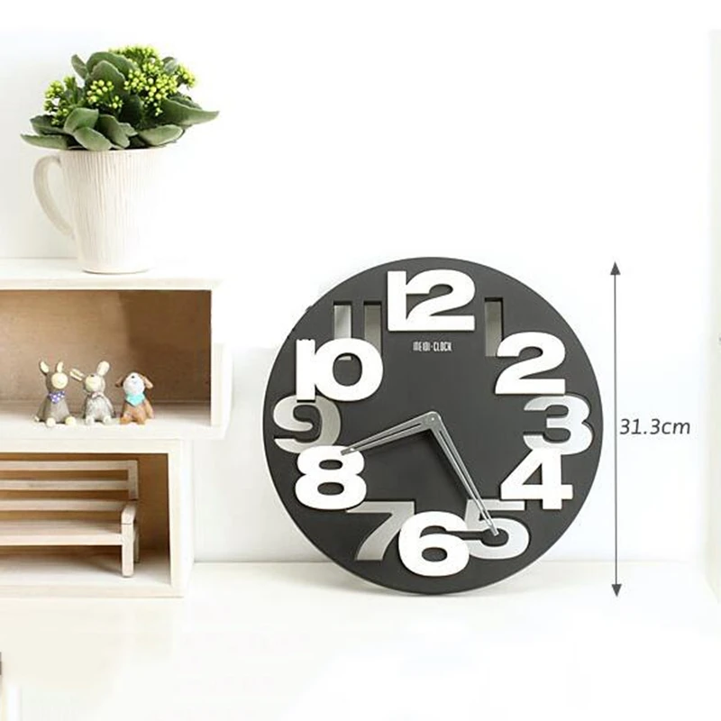 Настенные часы большие цифровые 3d современные ажурные бесшумные креативный