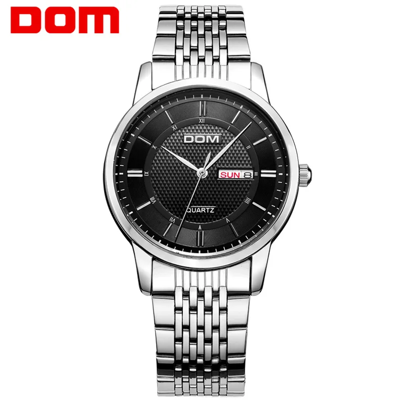 DOM (Dom) мужские часы для отдыха в деловом стиле серии с двойным календарем