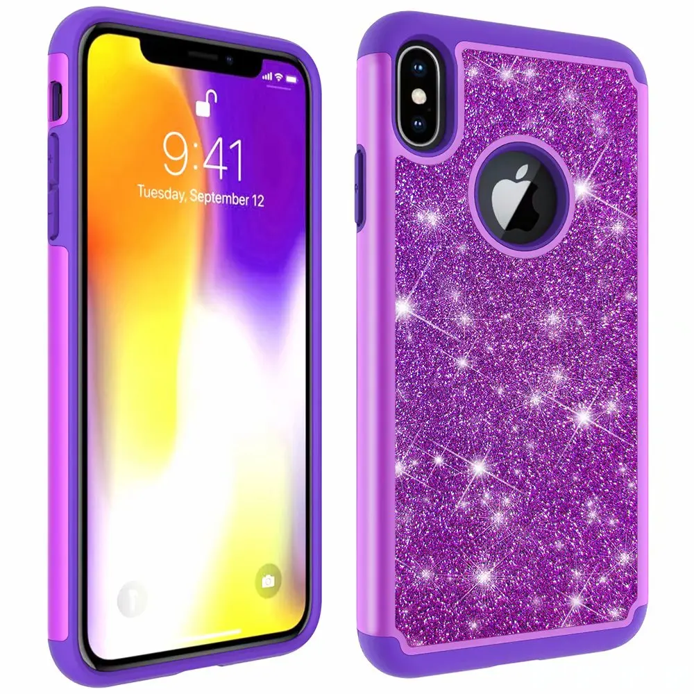 Для iphone 7 6 6s 8 Plus X XR XS Max Чехол Прочный PC + TPU 2 слоя гибридный полный корпус защита от