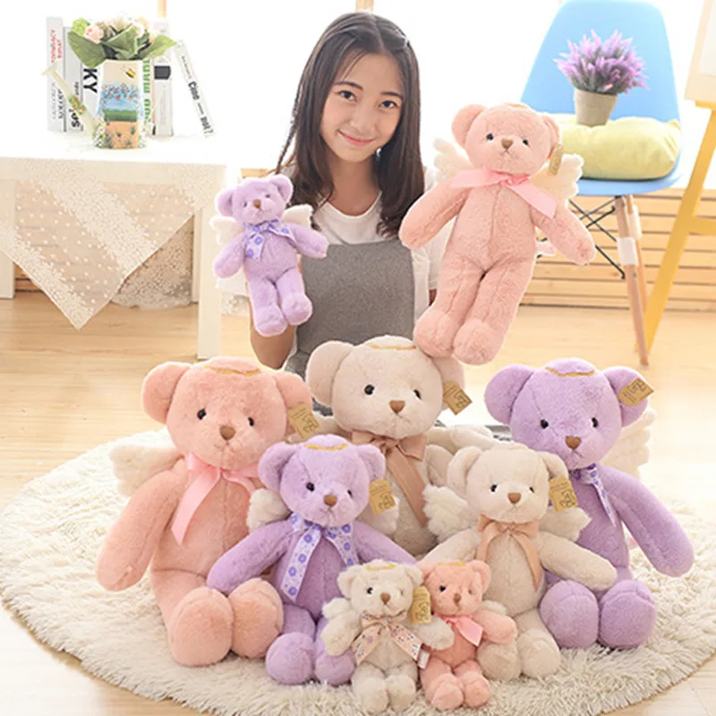 Новый милый плюшевый мишка из ПП хлопка с бантом супер мягкие плюшевые игрушки