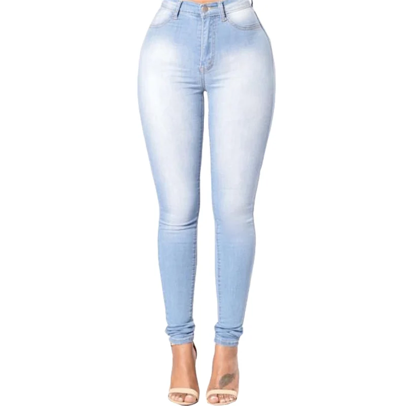 sky blue leggings Джинсы для женщин стрейч синие обтягивающие джинсы женские брюки женские джинсы с высокой талией джинсовые синие женские Пуш-Ап голубые джинсы Mujer - Цвет: sky blue leggings