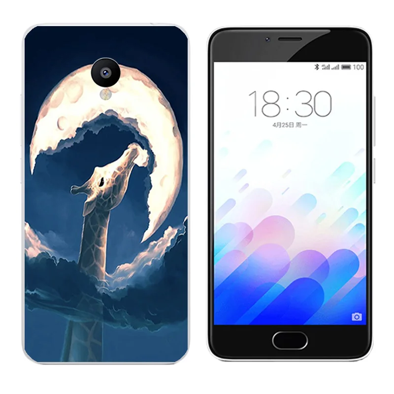Soft Silicone TPU Shell for Meizu M3 M3s M3S Mini Case Mammal Printing Back Cover Black Matte Slim Phone Cases |