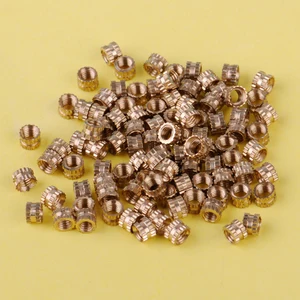 LETAOSK 100 шт. M3x3 латунный цилиндр с накатанной резьбой и круглой вставкой врезанные гайки светильник светильники