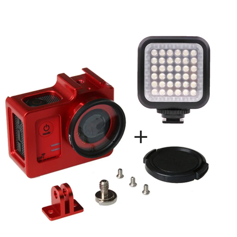 SJCAM SJ4000 чехол Корпус из металлического сплава оболочка+ Лен УФ-фильтр для SJCAM sj7000 sj6000 sj 4000 wifi камера аксессуары - Цвет: Синий цвет