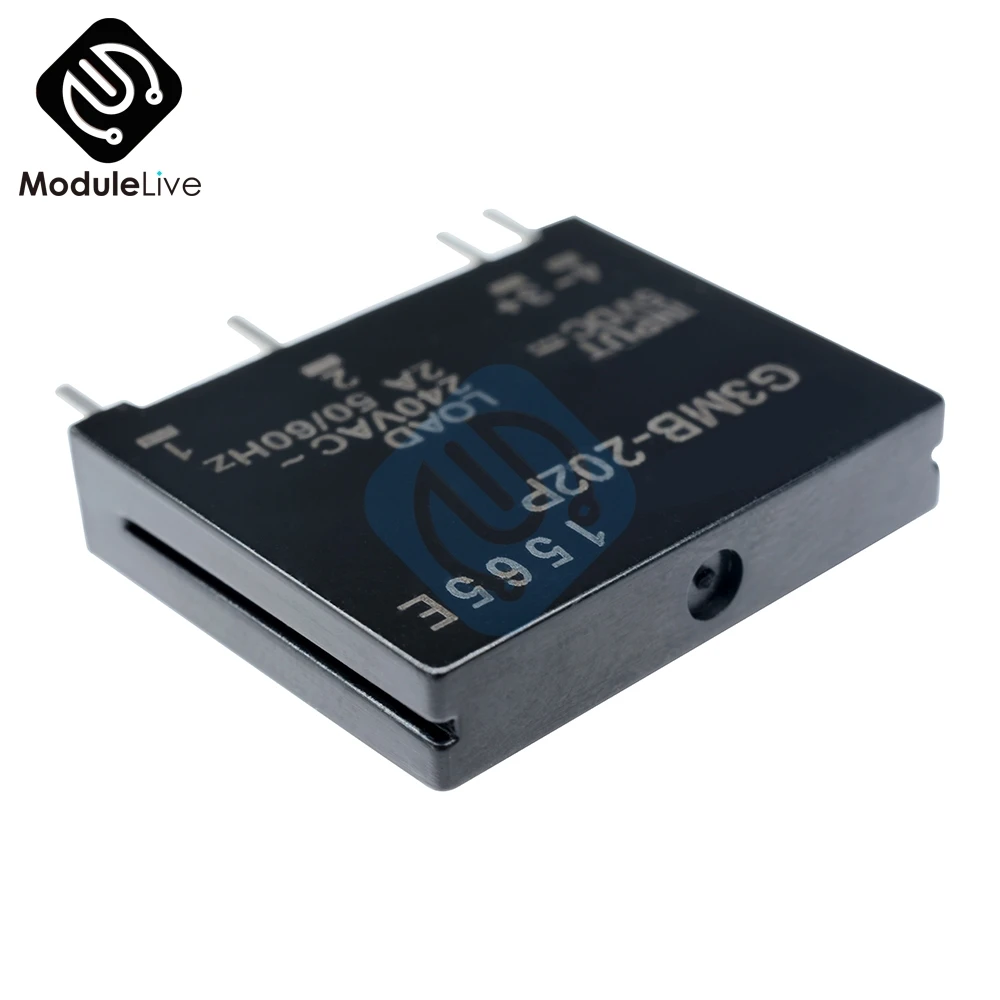 5 шт. встроенный релейный модуль Φ G3MB 202P PCB SSR In 5V DC Out 240V AC 2A Твердотельный плата для