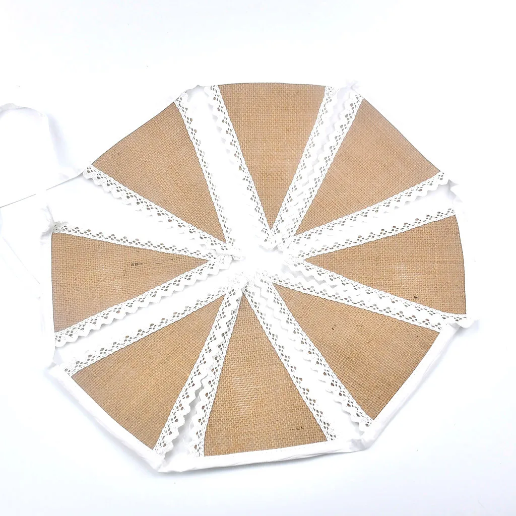 Кружевное полотно флаг Мешковина Рождество свадьба фестиваль украшение