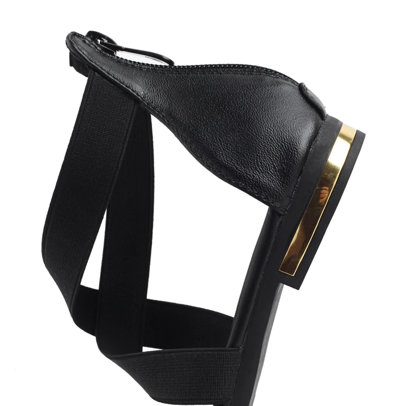 Женские босоножки из натуральной кожи Эластичная лента с поперечными ремешками