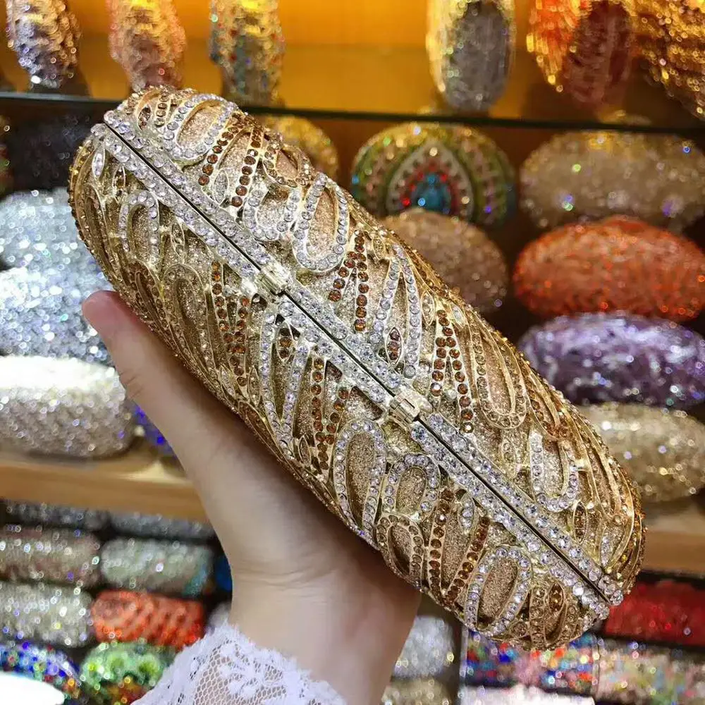 XIYUAN красный золотой Кристальный вечерний клатч Женская Роскошная сумочка