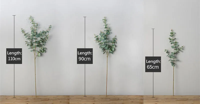 Цветы искуственные 1 шт. 65 см искусственные листья DIY листьев эвкалипта Европейский поддельные растения для дома Сваде