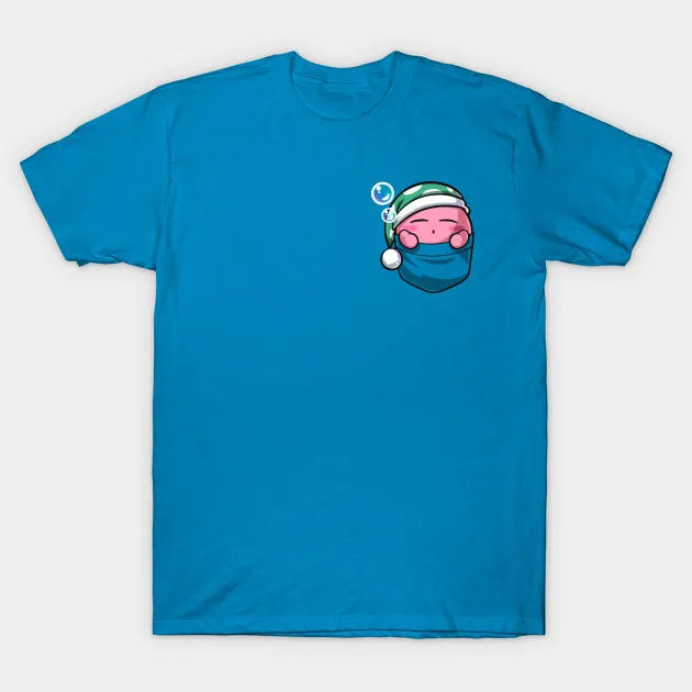 2017 Summer discount tees homme Clothing Sleeping Pocket Kirby Fashion Cotton short O neck t shirts mens 3d White | Мужская одежда