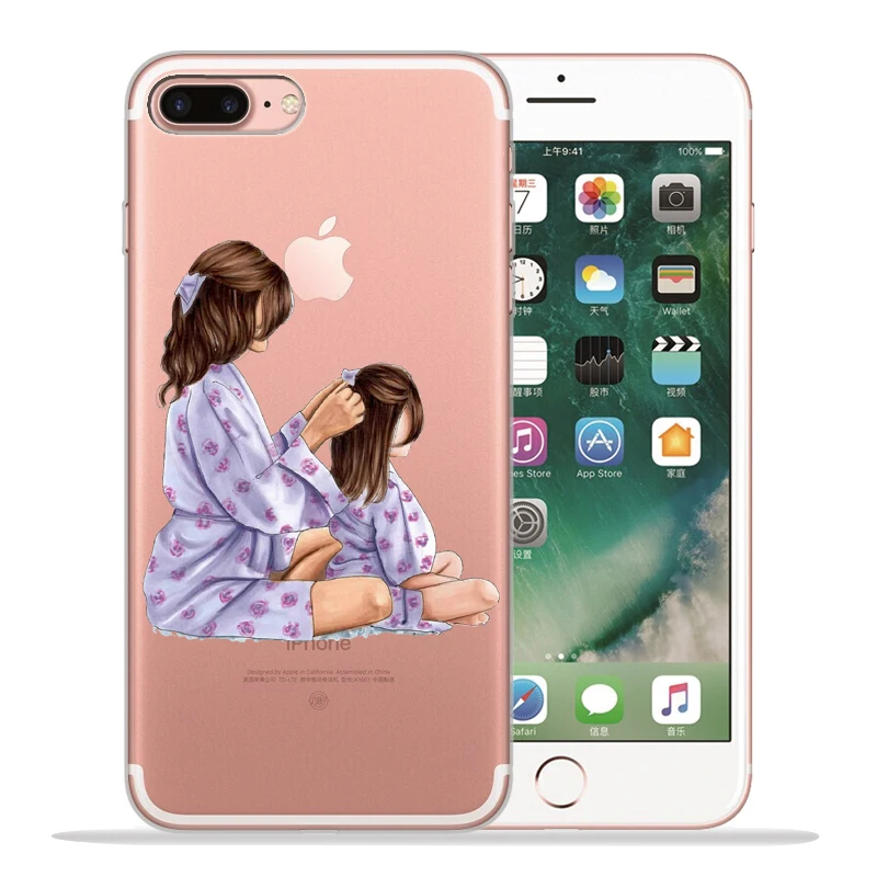 Милый модный роскошный чехол для маленьких девочек, чехол для iphone 8, 7, X, XS, Max, XR, 6, 7, 8 Plus, 5S, SE, мягкий прозрачный чехол для телефона Etui