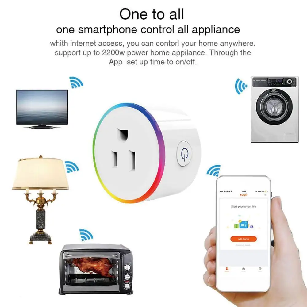 Умная розетка Wifi умная розетка приложение Smart Life EU Франция США AU Великобритания Польша вилка Alexa для Google Mini