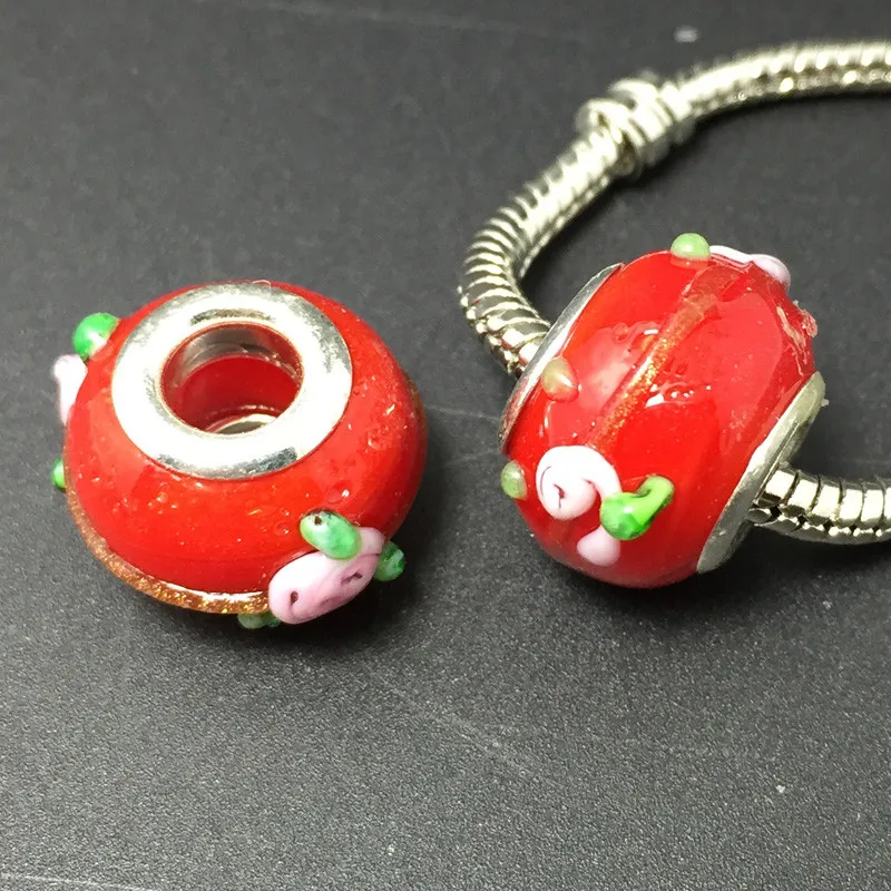 Большие европейские 3D шарики из муранского стекла с большим отверстием