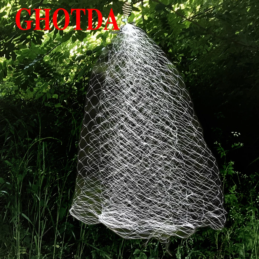 Рыболовная сеть GHOTDA с медной пружиной мелкая сетка светящиеся бусины рыболовные