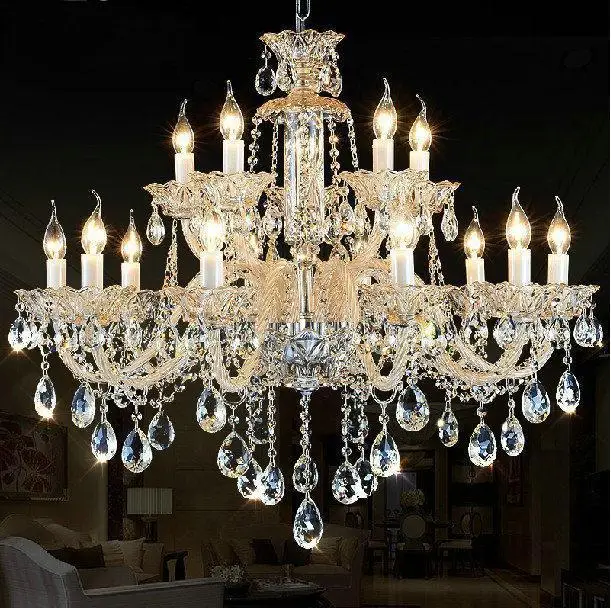 6/8/10/12/15/18 Arms Роскошные K9 хрустальные свечи люстры для гостиной cristal lustre E14 AC 110 V 240