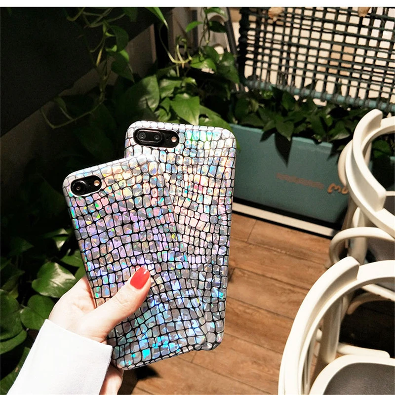 Блестящий Защитный чехол аллигатора для iPhone 11 Pro XS Max XR X Мягкий Силиконовый