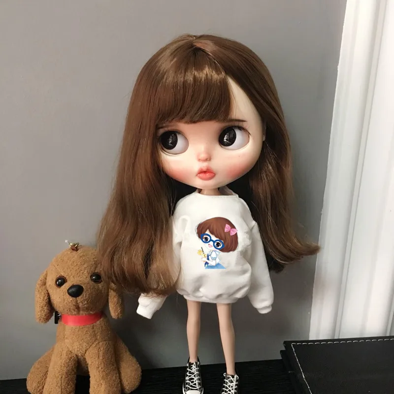 Милая Повседневная Одежда для куклы Blyth, 1 шт., 1/6 футболка с рисунком для куклы blyth, Licca Pullip, 30 см, одежда для куклы, аксессуары для Барби