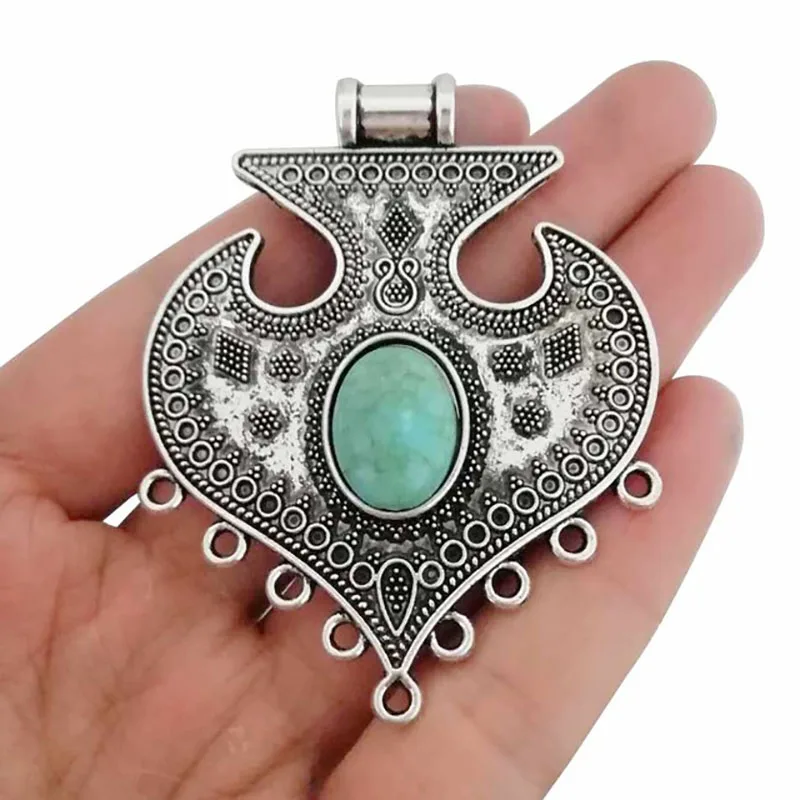 3 x старинное серебро Boho Большой Люстра Разъемы Подвески &quotFit Цепочки и ожерелья