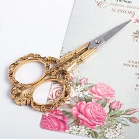 4 colors european vintage floral pattern scissors nail art foil cutter seamstress blossom scissor antique sewing fabric tool