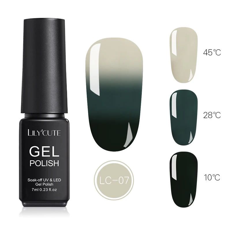 3 Colors LC-07 LICYCUTE 7 мл термальный Гель-лак для ногтей Блеск изменение температуры замачиваемый УФ-гель лак стойкий лак для ногтей - Цвет: 3 Colors LC-07