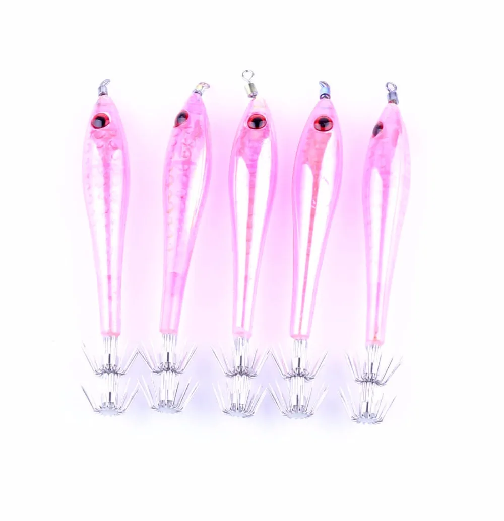 

5pcs in 1 color 9.5cm/6g Colorful Hard Luminous Squid Bait Sea Fishing Lures Sharp Jig Explosion Hook Bionic Plastic Crankbait