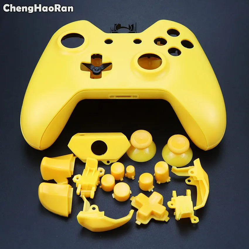 Yellow ChengHaoRan для microsoft Xbox One Xboxone беспроводной контроллер хромированный полный корпус Оболочка Чехол комплект с кнопкой+ Внутренняя Рамка - Цвет: Yellow