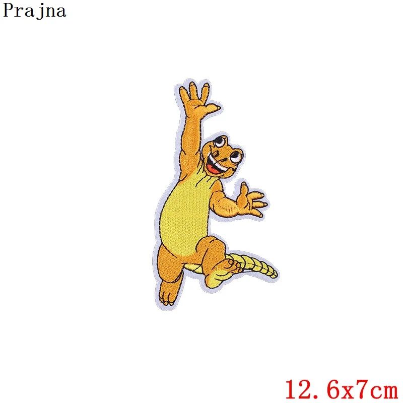 Серебристый Prajna Sesame Street Elmo Patches Iron-On Embroidered Patch Cute Monkeys Accessories For Clothing DIY Stickers On Kids T-shirt - Цвет: Серебристый