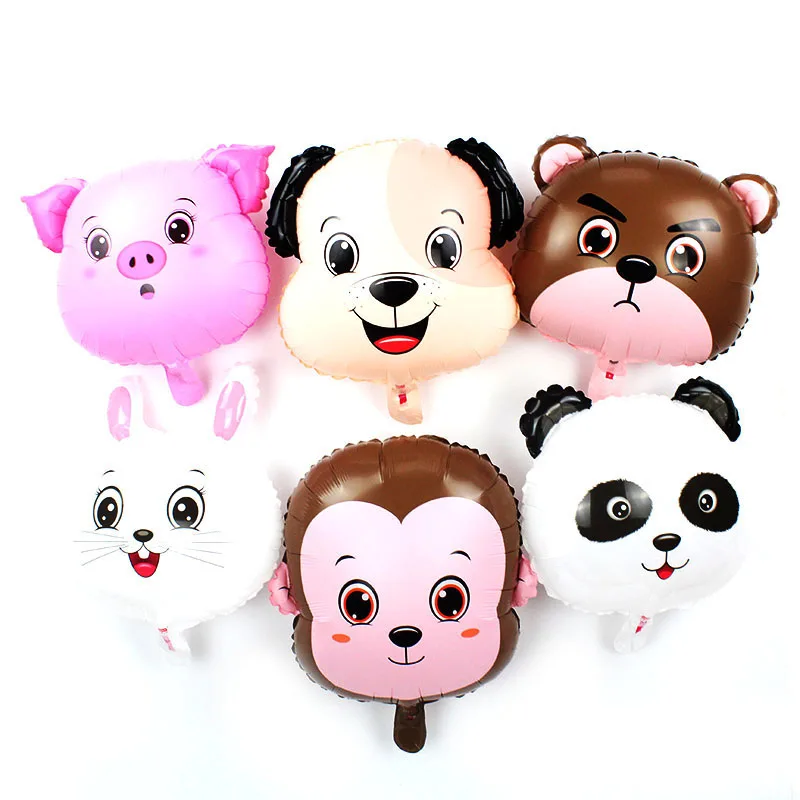 6pcs 18in head mix Большие Животные лисы фольги джунгли вечерние шары Сова день рождения лес вечерние украшения Дети Ежик медведь globos - Цвет: 6pcs 18in head mix
