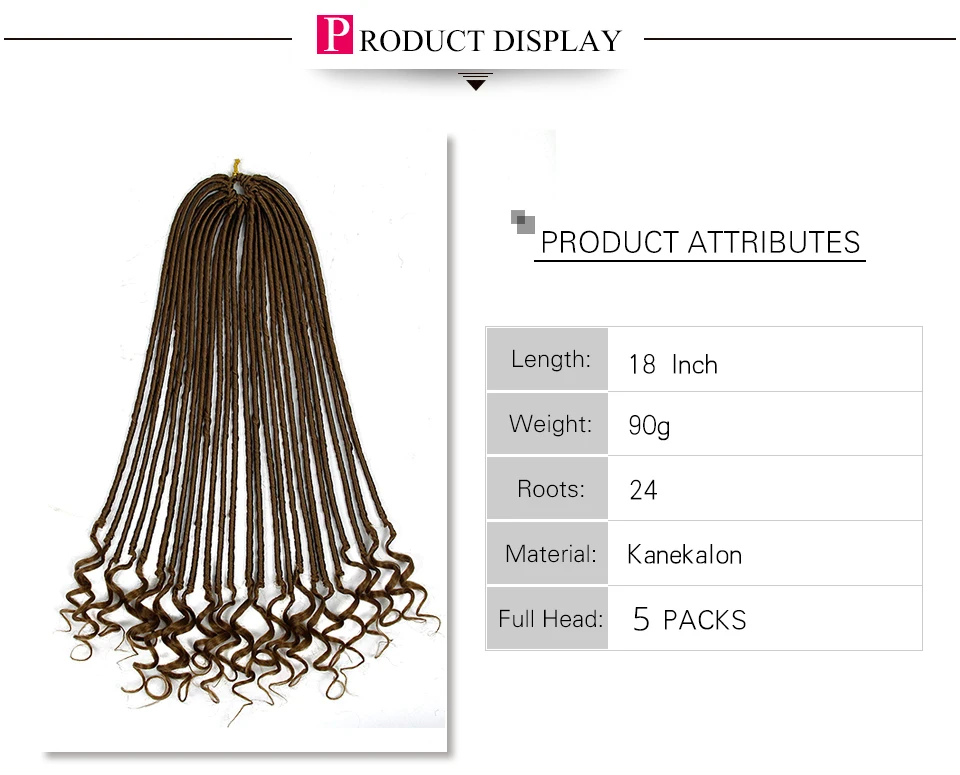 YXCHERISHAIR прямые Faux locs с вьющимися заканчивается волос Синтетические длинные 18 дюймов богиня искусственные локоны в стиле Crochet волос