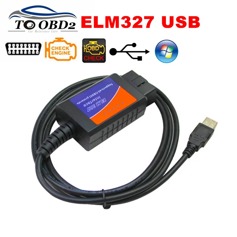 Новый диагностический инструмент OBD2 ELM327 USB V1.5 пластиковый автомобильный кабель