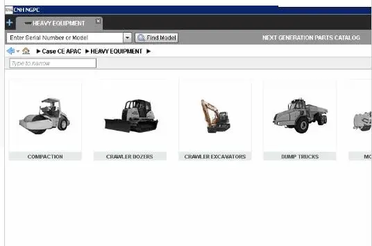 CNH NGPC чехол строительство Азия Тихоокеанский регион данные 2017 каталог запасных