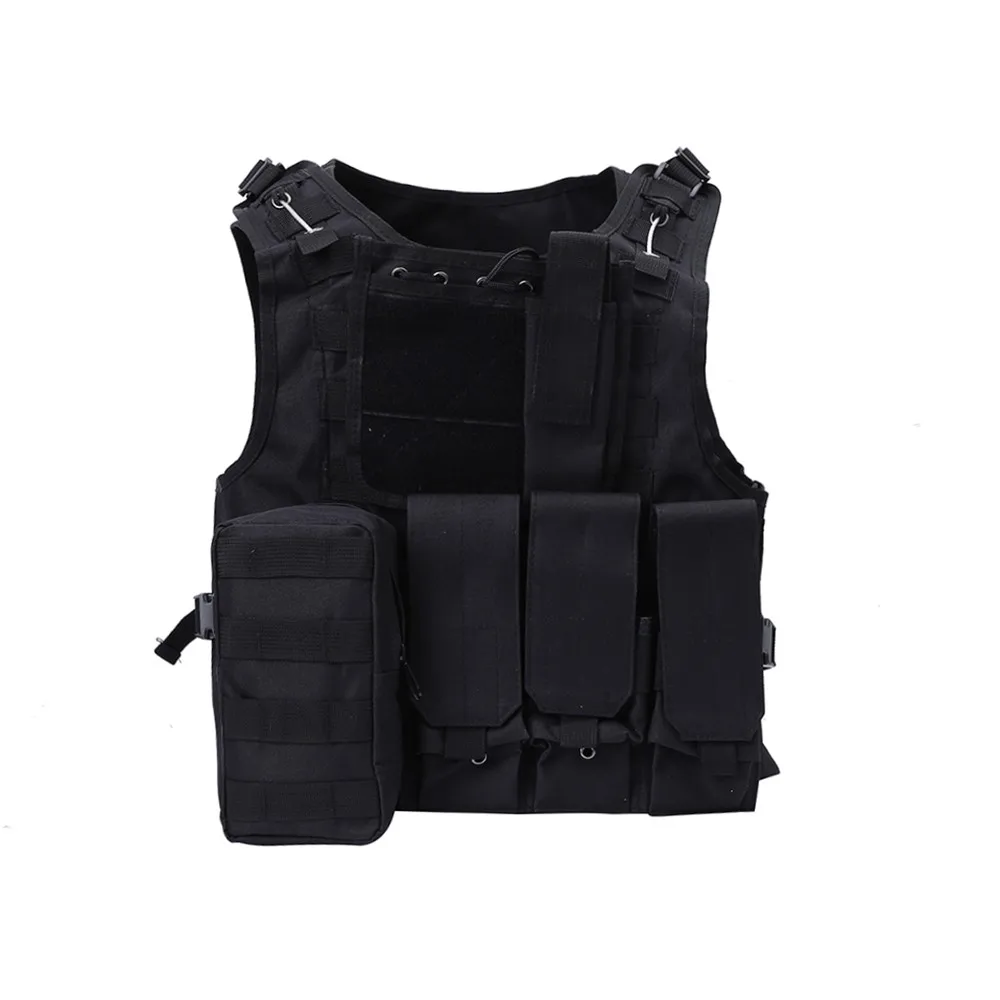 Black Страйкбол Тактический Molle Жилет многофункциональный мужской военный боевой штурмовой корпус Броня амфибия пластина Перевозчик жилет для охоты - Цвет: Black