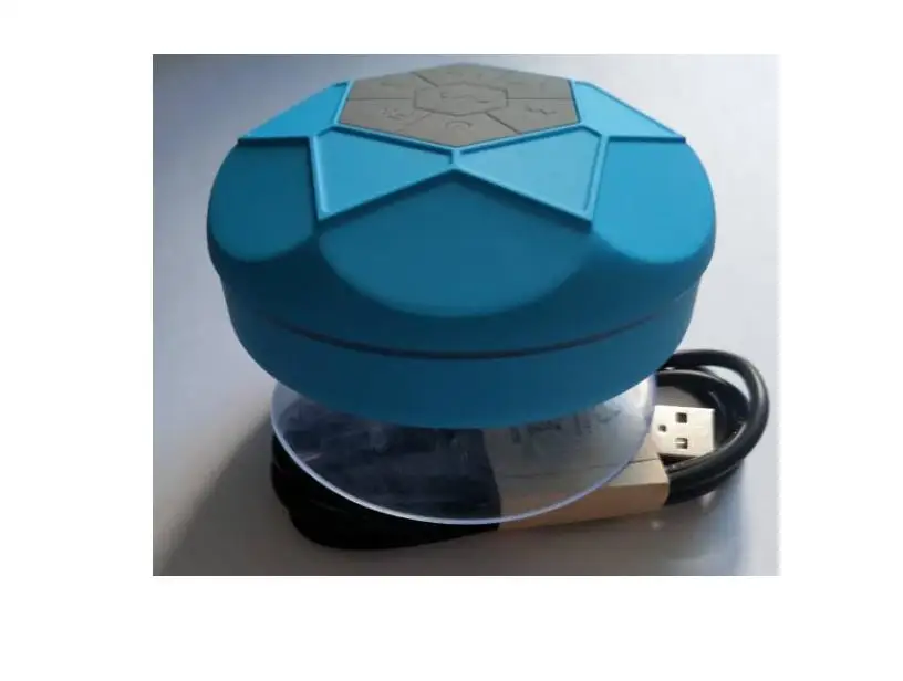 Портативный Bluetooth динамик для душа Водонепроницаемый IPX7 с FM радио 600 мАч синий