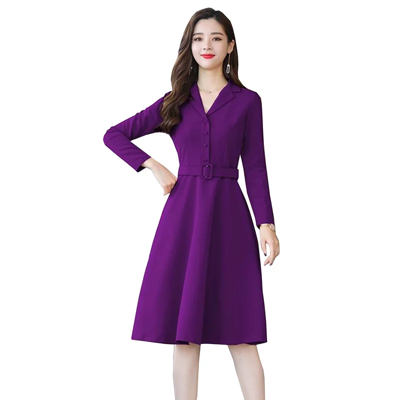 

Autumn Winter Women Dress 2018 New Temperament V-Neck Dresses Long Sleeve Slim Plus Size Elegant Sexy Party Dress