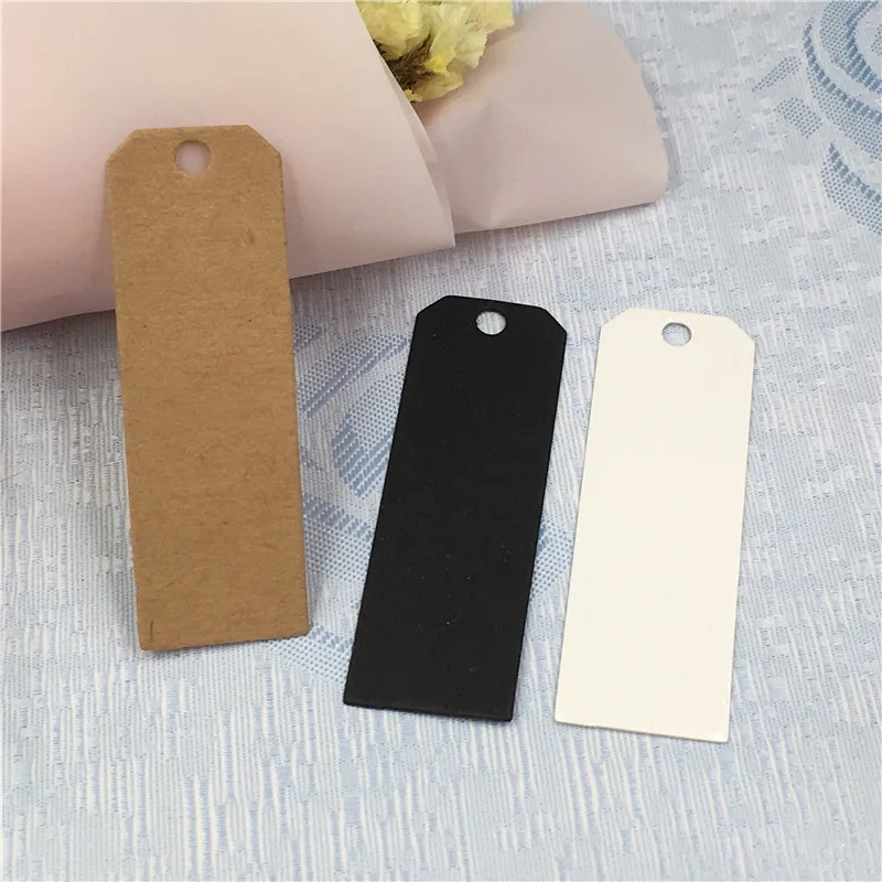 

200Pcs Kraft White Black Brown Cardboard Blank Gift Tag Handmade DIY Hang Head Labels Birthday Wedding Holiday Card Paper Tags