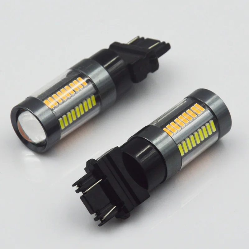 AICARKAS 12V 24V Car LED T25 3157 White Yellow Auto Turn Signal Bulb Brake Tail Lights High Power 2 Pieces | Автомобили и