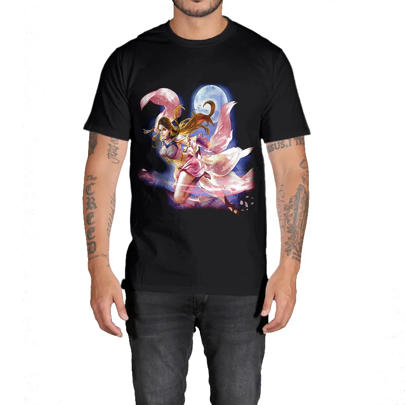 Новый Новинка Мода без отдыха Рубашка с короткими рукавами King zixia Печать Хлопок