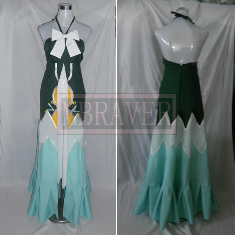 Выполненный на заказ костюм феи для косплея Хвост Люси хартфилия Зеленое платье